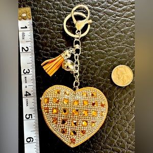 Brown Bedazzled Bag Charm